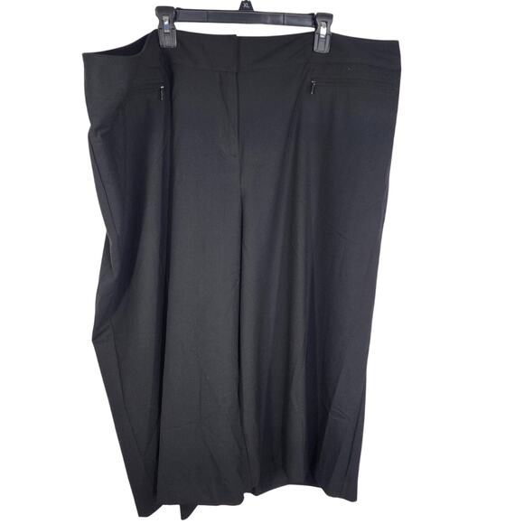 Lane Bryant Pants - Lane Bryant Womens Cropped Pants Plus Size 28 Black Wide Leg Zip Pockets Stretch